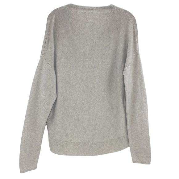 CLUB MONACO Italian Cashmere Sweater Large Grey Beige Cowl Neck Long Sleeve EUC - Picture 2 of 4
